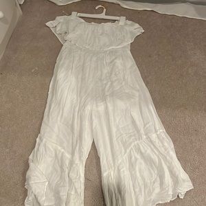 White palazzo jumpsuit